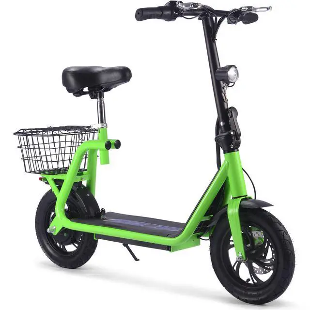 Alt view image 6 of 10 - MotoTec Metro 36v 350w Lithium Electric Scooter Green