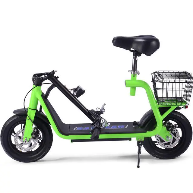 Alt view image 8 of 10 - MotoTec Metro 36v 350w Lithium Electric Scooter Green