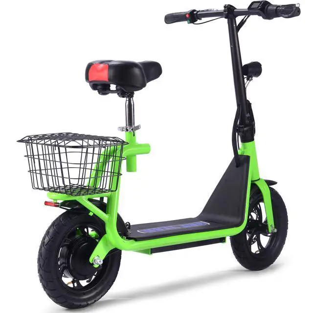 Alt view image 9 of 10 - MotoTec Metro 36v 350w Lithium Electric Scooter Green