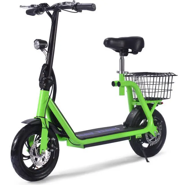 Alt view image 10 of 10 - MotoTec Metro 36v 350w Lithium Electric Scooter Green