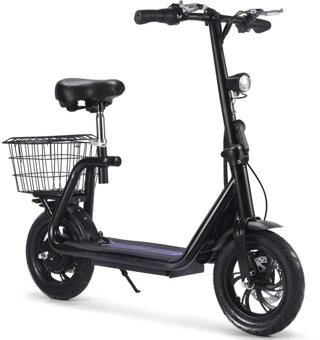 Alt view image 6 of 10 - MotoTec Metro 36v 350w Lithium Electric Scooter Black