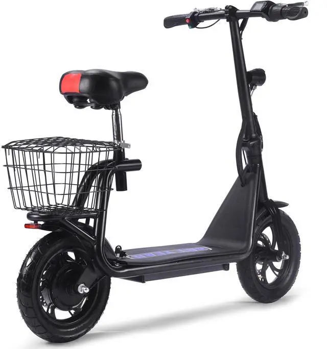 Alt view image 7 of 10 - MotoTec Metro 36v 350w Lithium Electric Scooter Black