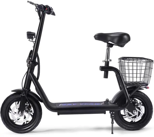 Alt view image 8 of 10 - MotoTec Metro 36v 350w Lithium Electric Scooter Black