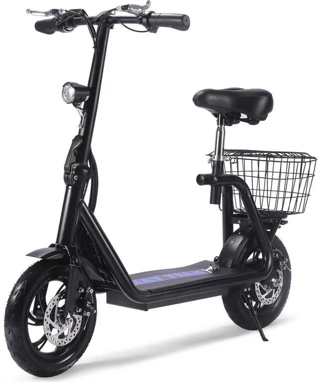 Alt view image 9 of 10 - MotoTec Metro 36v 350w Lithium Electric Scooter Black