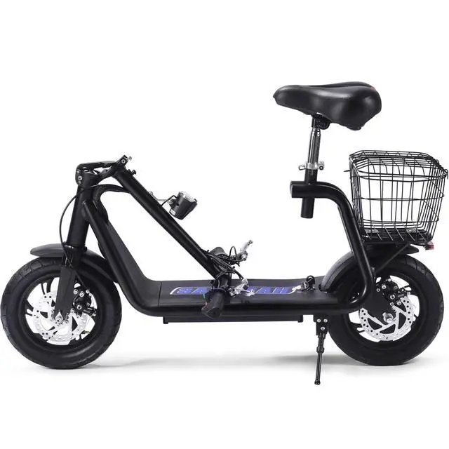 Alt view image 10 of 10 - MotoTec Metro 36v 350w Lithium Electric Scooter Black