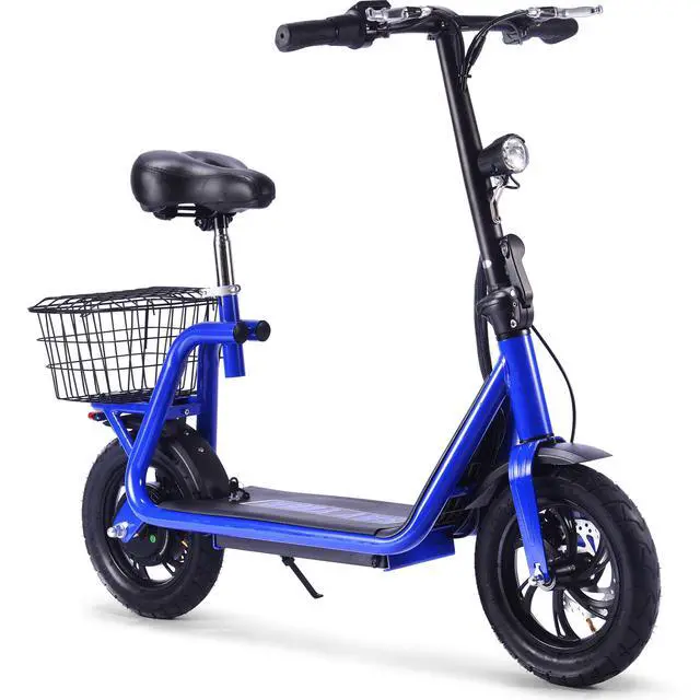 Alt view image 6 of 10 - MotoTec Metro 36v 350w Lithium Electric Scooter Blue