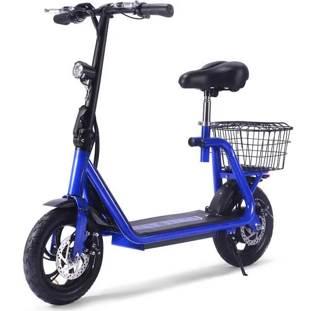 Alt view image 9 of 10 - MotoTec Metro 36v 350w Lithium Electric Scooter Blue