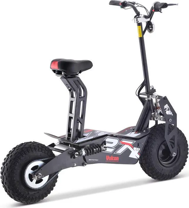 Alt view image 8 of 12 - MotoTec Vulcan 48v 1600w Electric Scooter Black