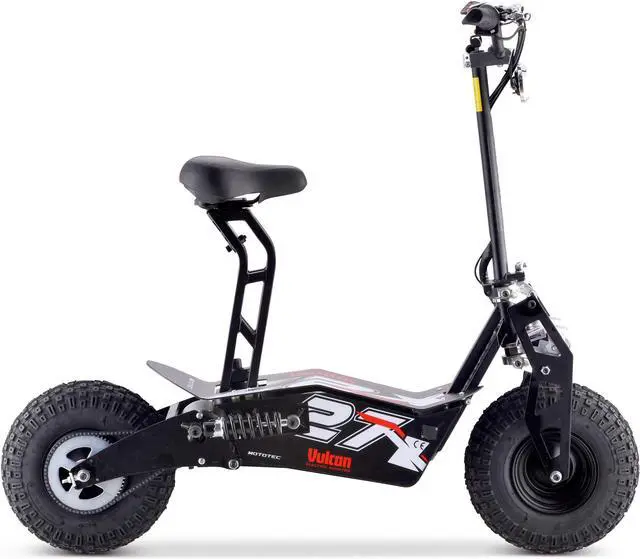 Alt view image 9 of 12 - MotoTec Vulcan 48v 1600w Electric Scooter Black