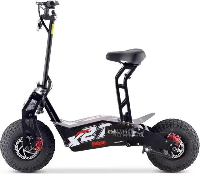 Alt view image 10 of 12 - MotoTec Vulcan 48v 1600w Electric Scooter Black