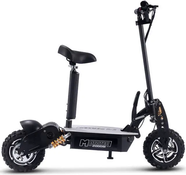 Alt view image 13 of 15 - MotoTec 2000w 48v Electric Scooter Black