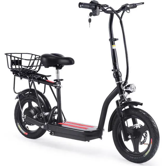 Alt view image 7 of 12 - MotoTec Cruiser 48v 350w Lithium Electric Scooter Black