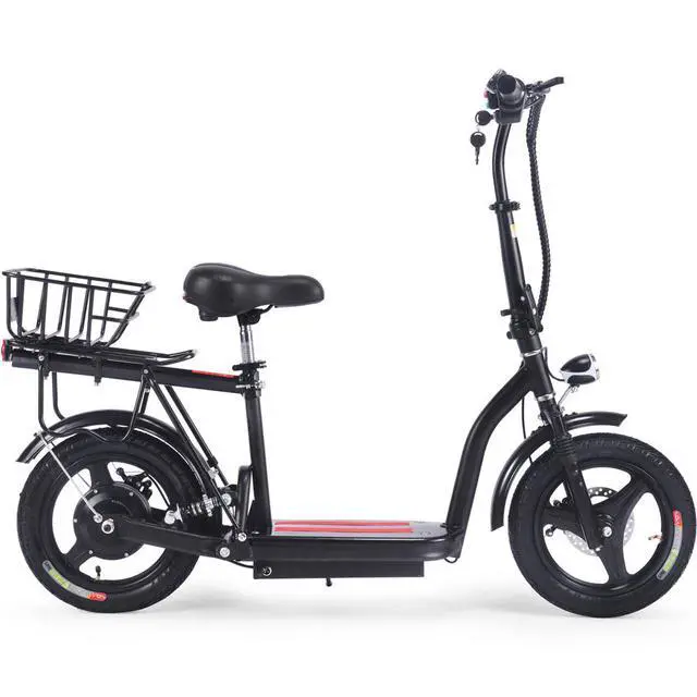 Alt view image 8 of 12 - MotoTec Cruiser 48v 350w Lithium Electric Scooter Black