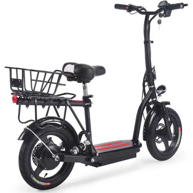 Alt view image 9 of 12 - MotoTec Cruiser 48v 350w Lithium Electric Scooter Black