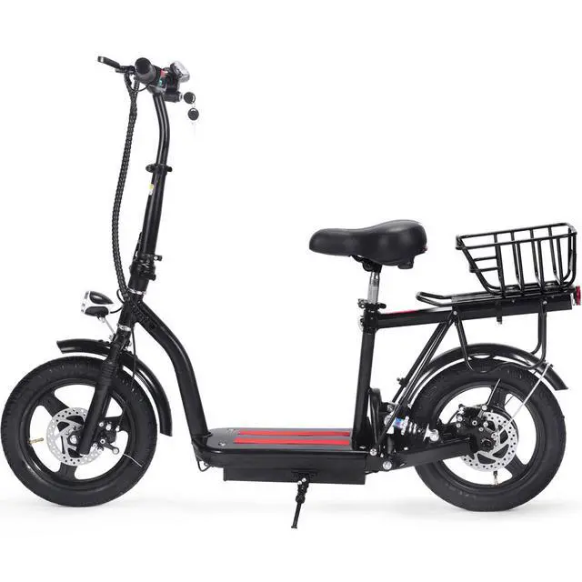 Alt view image 11 of 12 - MotoTec Cruiser 48v 350w Lithium Electric Scooter Black
