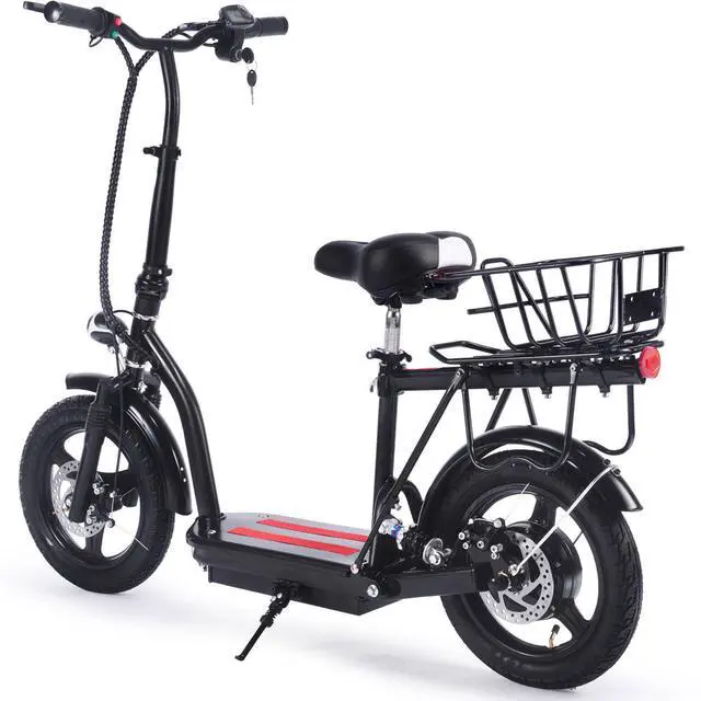 Alt view image 10 of 12 - MotoTec Cruiser 48v 350w Lithium Electric Scooter Black