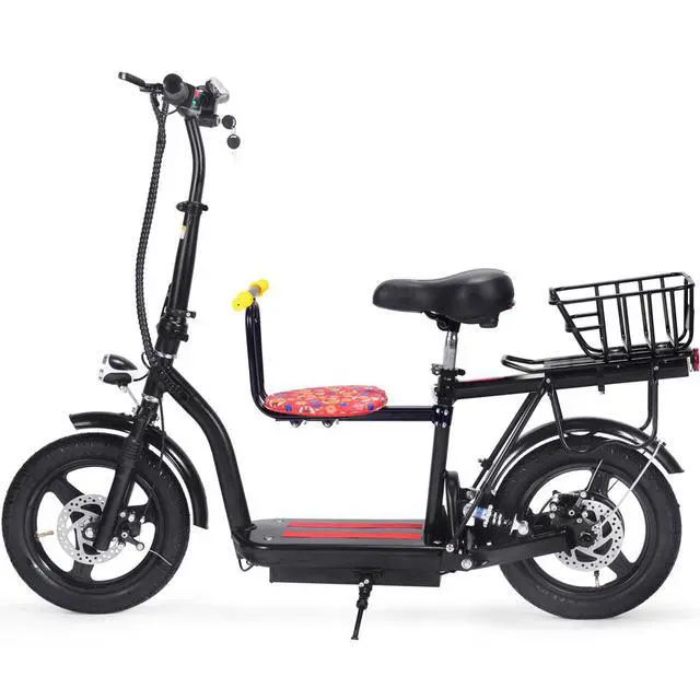 Alt view image 12 of 12 - MotoTec Cruiser 48v 350w Lithium Electric Scooter Black