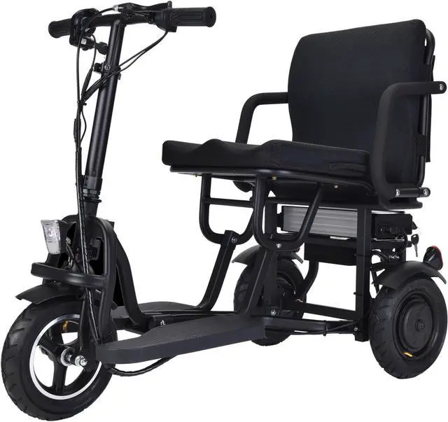 Alt view image 9 of 15 - Folding Mobility Electric Trike 48v 700w Dual Motor Lithium Black