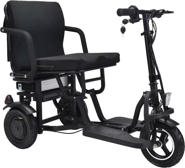 Alt view image 10 of 15 - Folding Mobility Electric Trike 48v 700w Dual Motor Lithium Black