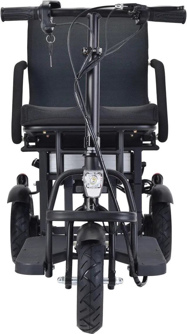 Alt view image 12 of 15 - Folding Mobility Electric Trike 48v 700w Dual Motor Lithium Black