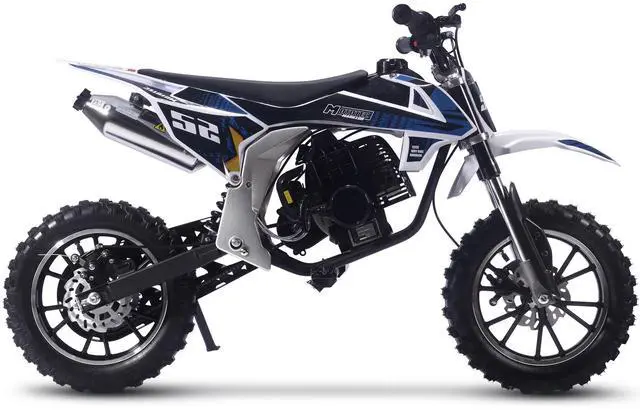 Alt view image 7 of 11 - Warrior 52cc 2-Stroke Kids Gas Dirt Bike Black