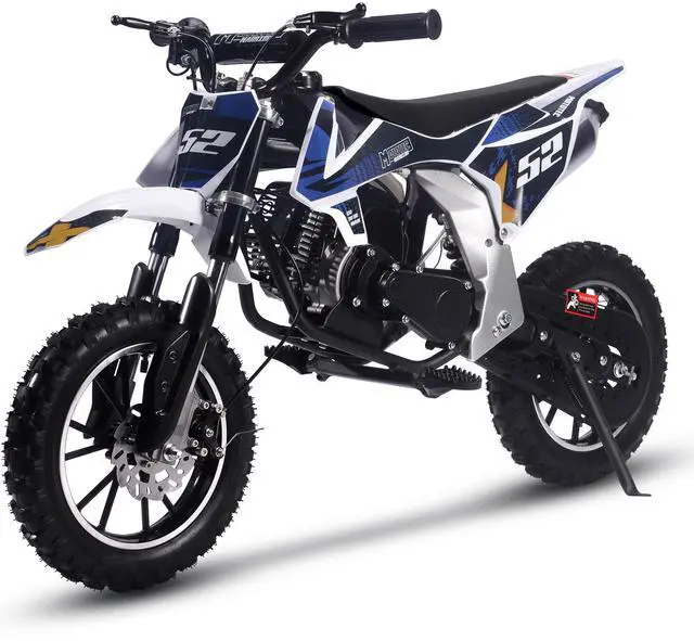 Alt view image 11 of 11 - Warrior 52cc 2-Stroke Kids Gas Dirt Bike Black