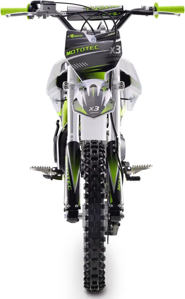 Alt view image 12 of 13 - MotoTec X3 125cc 4-Stroke Gas Dirt Bike Green