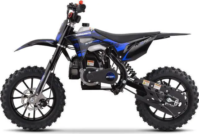 Alt view image 8 of 12 - MotoTec Thunder 50cc 2-Stroke Kids Gas Dirt Bike Blue