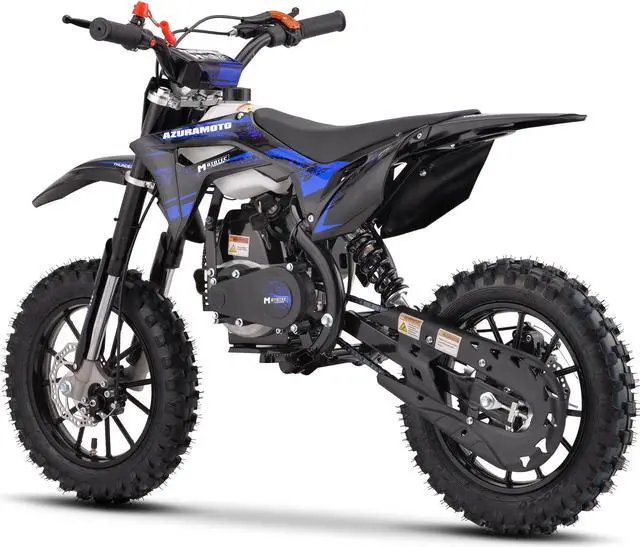 Alt view image 9 of 12 - MotoTec Thunder 50cc 2-Stroke Kids Gas Dirt Bike Blue