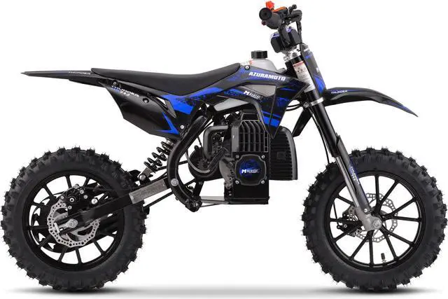 Alt view image 10 of 12 - MotoTec Thunder 50cc 2-Stroke Kids Gas Dirt Bike Blue