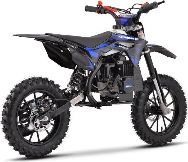 Alt view image 11 of 12 - MotoTec Thunder 50cc 2-Stroke Kids Gas Dirt Bike Blue