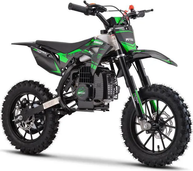 Alt view image 7 of 12 - MotoTec Thunder 50cc 2-Stroke Kids Gas Dirt Bike Green