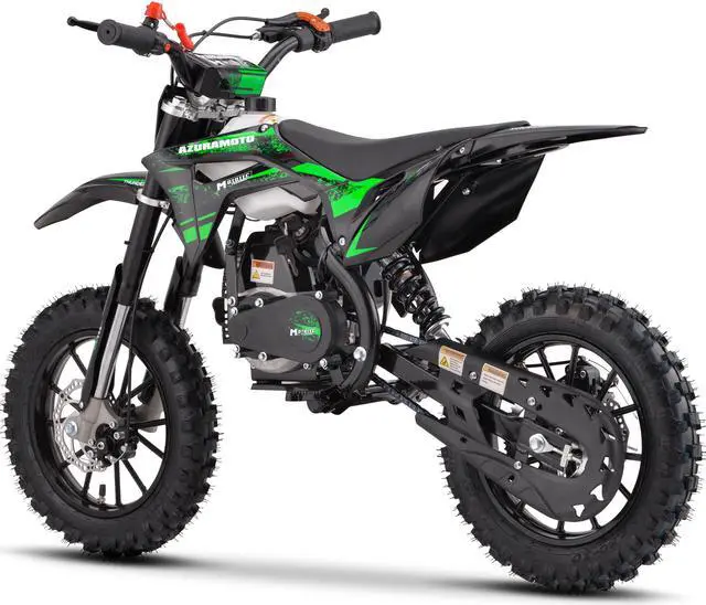 Alt view image 9 of 12 - MotoTec Thunder 50cc 2-Stroke Kids Gas Dirt Bike Green