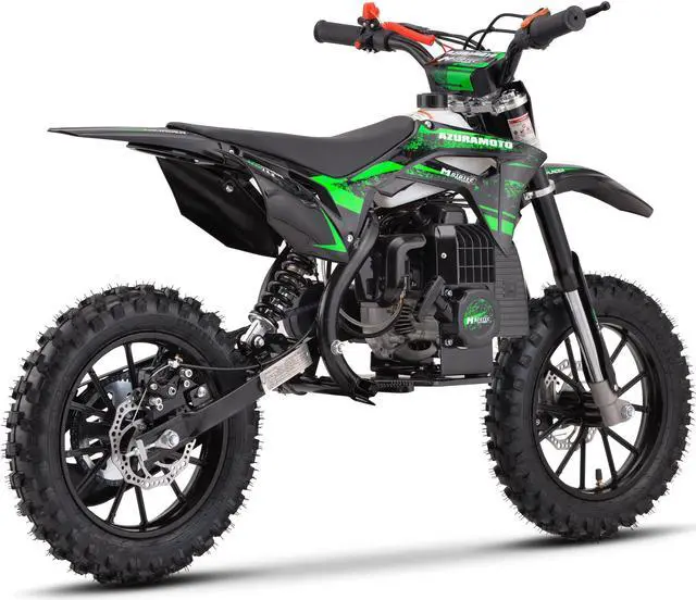 Alt view image 11 of 12 - MotoTec Thunder 50cc 2-Stroke Kids Gas Dirt Bike Green