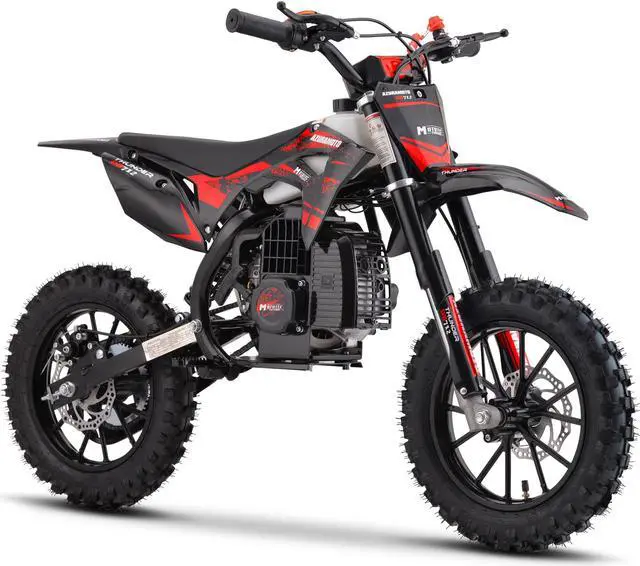 Alt view image 7 of 12 - MotoTec Thunder 50cc 2-Stroke Kids Gas Dirt Bike Red
