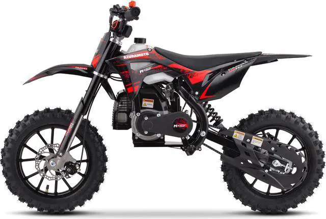 Alt view image 8 of 12 - MotoTec Thunder 50cc 2-Stroke Kids Gas Dirt Bike Red