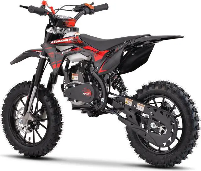 Alt view image 9 of 12 - MotoTec Thunder 50cc 2-Stroke Kids Gas Dirt Bike Red