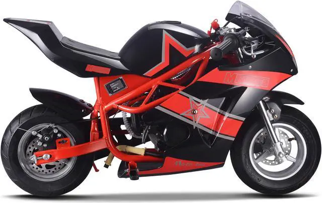 Alt view image 10 of 14 - MotoTec MT-Gas-GT-Red Gas Pocket Bike GT 49CC 2 Stroke - Red