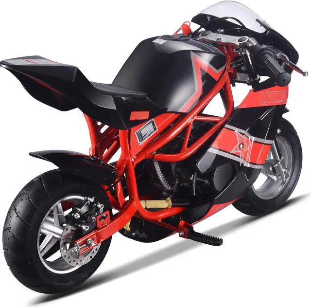 Alt view image 11 of 14 - MotoTec MT-Gas-GT-Red Gas Pocket Bike GT 49CC 2 Stroke - Red
