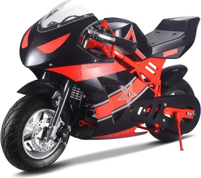 Alt view image 14 of 14 - MotoTec MT-Gas-GT-Red Gas Pocket Bike GT 49CC 2 Stroke - Red