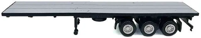Alt view image 7 of 9 - 40ft 3-Axle Flatbed Trailer Gray Top 1/87 (HO) Plastic Model by Promotex