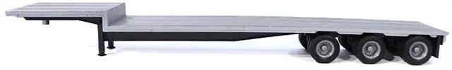 Alt view image 8 of 9 - 3-Axle Dropdeck Flatbed Trailer Silver Top 1/87 (HO) Plastic Model by Promotex
