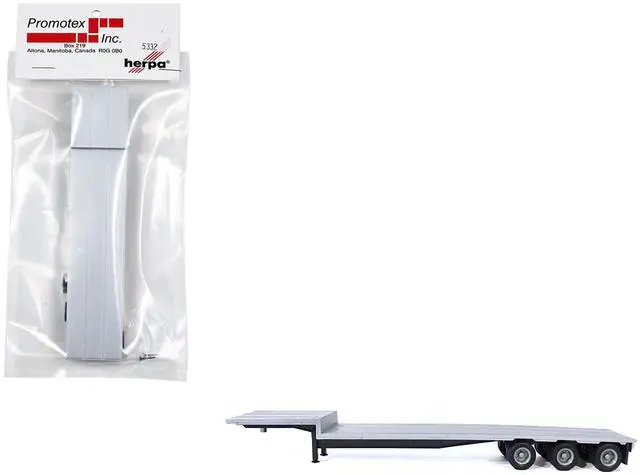 Alt view image 9 of 9 - 3-Axle Dropdeck Flatbed Trailer Silver Top 1/87 (HO) Plastic Model by Promotex