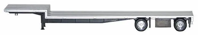 Alt view image 7 of 9 - 48ft Spread-Axle Drop Deck Trailer with Chrome Wheels and Silver Top 1/87 (HO) Plastic Model by Promotex