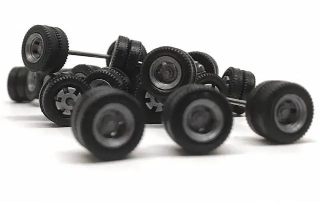 Alt view image 7 of 9 - Goldhofer Trailer Wheelsets (12 Sets) 1/87 (HO) Plastic Model by Promotex