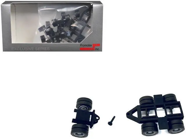 Alt view image 8 of 9 - Lowboy Dual Axle Booster with Integrated Rear Axle (2 Sets) 1/87 (HO) Plastic Model by Promotex