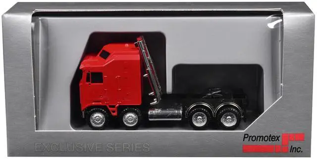 Alt view image 9 of 9 - K100 5 Bar Grill Twin Steer Truck Tractor Red 1/87 (HO) Plastic Model Car by Promotex