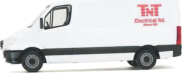 Alt view image 7 of 9 - Mercedes-Benz Sprinter Van White "TNT Electrical Ltd." 1/87 (HO) Plastic Model Car by Promotex