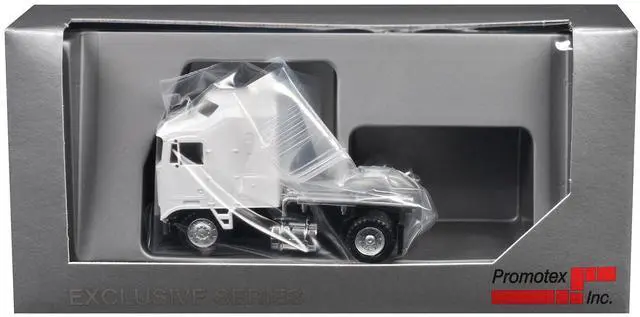 Alt view image 9 of 9 - Kenworth K100 Single-Axle Truck with 5-Bar Grill White 1/87 (HO) Plastic Model Car by Promotex
