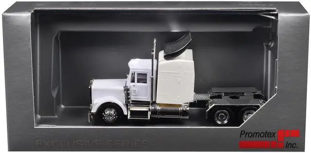 Alt view image 9 of 9 - Kenworth W900 Sleeper Cab White 1/87 (HO) Scale Plastic Model Car by Promotex